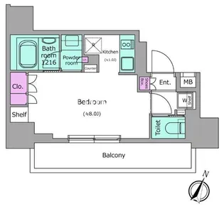 ブラウ門前仲町【7階】の間取り