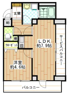 ホーユウコンフォルト岸谷【5階】の間取り