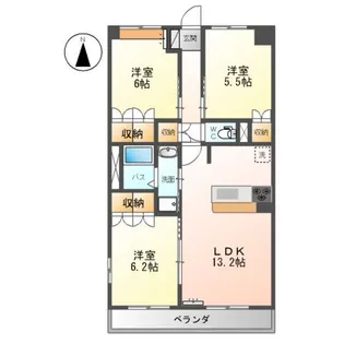 コンフォール里根川【2階】の間取り
