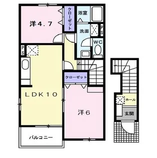 広島県福山市駅家町大字法成寺【アパート】の間取り