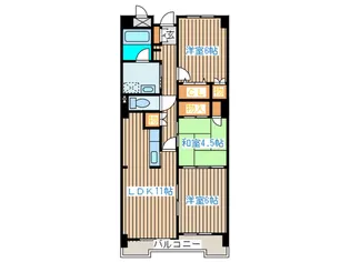 ディライト西多賀【2階】の間取り
