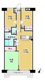 田園パーク土呂【1階】の間取り