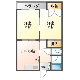 コーポ大山【1階】の間取り