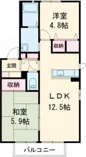 ディアス城原 B棟【2階】の間取り