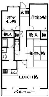 ドマーニ三田横山【3階】の間取り