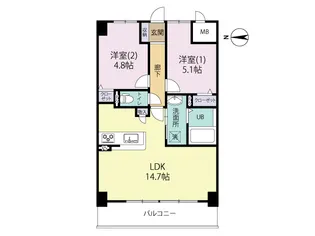 エルグランド博多の杜【8階】の間取り