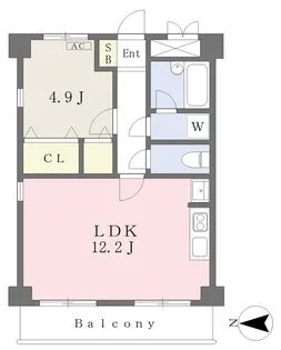 ウエスタンコートハウス【4階】の間取り