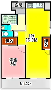 コーポラス都【4階】の間取り