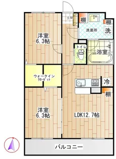 Lusora Osato【2階】の間取り