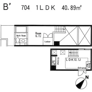 a・cube【5階】の間取り