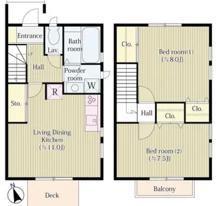神奈川県川崎市麻生区百合丘2【一戸建】の間取り