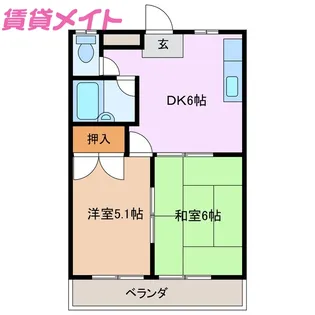 シティーパル小林【1階】の間取り