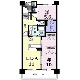 群馬県高崎市上中居町【マンション】の間取り