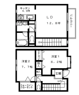 ヴィルヌーブ銀河II【2階】の間取り