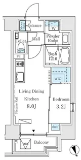 イプセ御成門【8階】の間取り