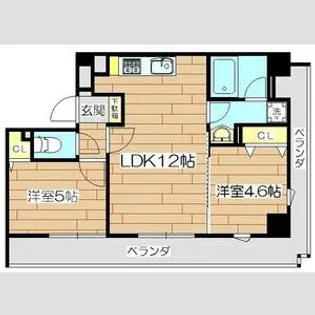 プレステージ12番館【5階】の間取り