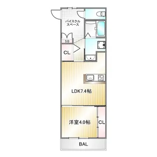 モデルノ大手町【2階】の間取り