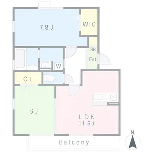 福島県郡山市巳六段【アパート】の間取り
