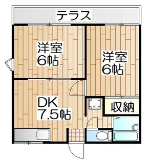 タウンハイツ富士見【1階】の間取り