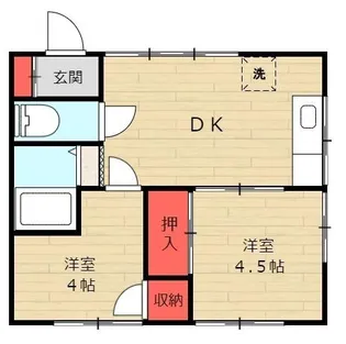 クローバーハイツA【2階】の間取り