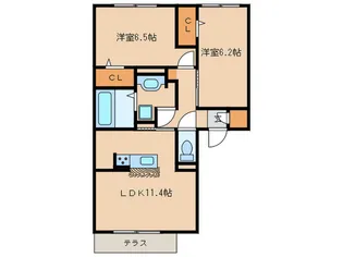ファミーユB棟【1階】の間取り