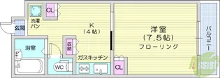 ロイヤルハイツ米ケ袋【4階】の間取り