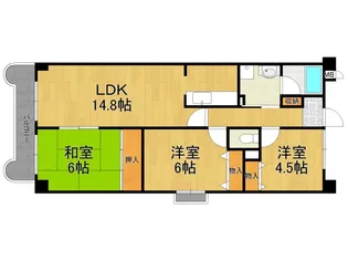 ドミールタワー幸大【5階】の間取り