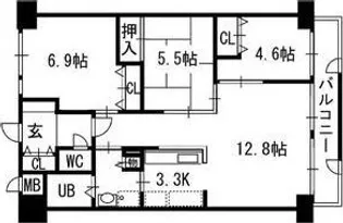 シャローム【8階】の間取り