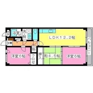 グレースマンション大野城【6階】の間取り