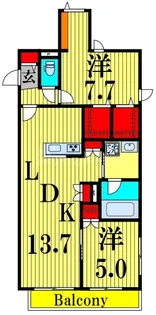Bonheur de Chien Kitaayase【2階】の間取り