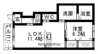 ソーレ宮浦【1階】の間取り