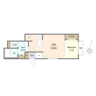 (仮称)川内三十人町アパート【1階】の間取り