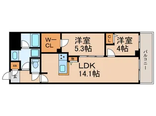 プライムガーデン若木【5階】の間取り