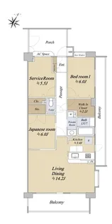 クレストフォルム新川崎ブライトコート【2階】の間取り