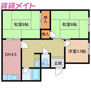 修徳第二コーポ【1階】の間取り