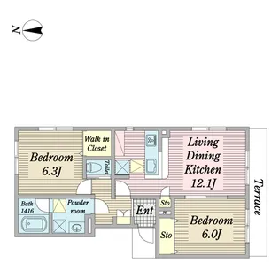 Raffine Villa A棟【1階】の間取り