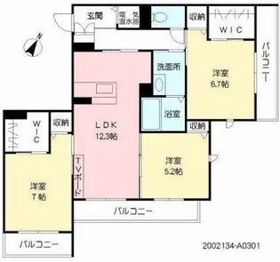 グレースガーデン田井島【3階】の間取り