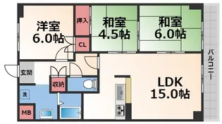 グランドール杉ノ木【6階】の間取り