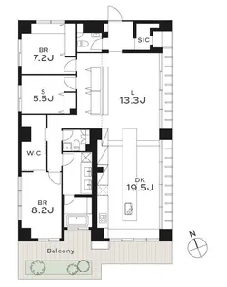 THE GRANDUO YOGA【2階】の間取り