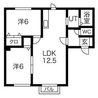 サンヴィレッジ伏古A【1階】の間取り