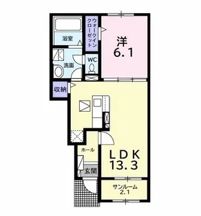 エスパース ボヌール【1階】の間取り
