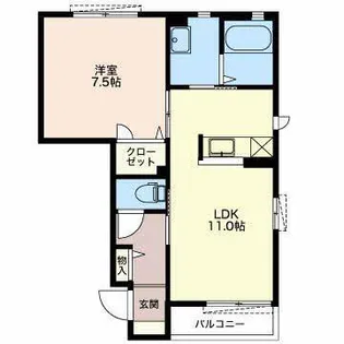 エスザーレA【1階】の間取り