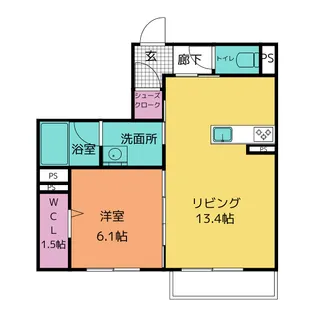 レフィシア枇杷島【1階】の間取り