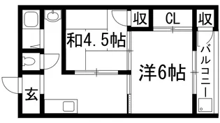 ビーコート清荒神【3階】の間取り