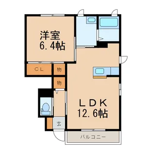 メゾン・クィーンB【1階】の間取り