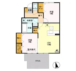 プライマリーコート E【1階】の間取り