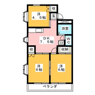 ハタノコーポ元八王子II【2階】の間取り