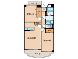 クレールナデシコ【1階】の間取り