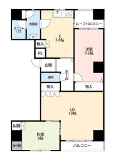 ライフメント国泰寺II【9階】の間取り