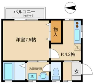 第七ハイツヤマヤ【2階】の間取り